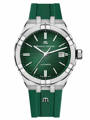 Buy Shop Maurice Lacroix Aikon Chronograph Green Dial Green Rubber Strap Watch for Men - AI1808-SS000-630-5 USA Online