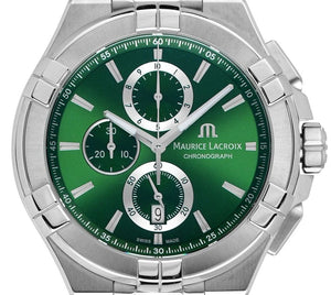 Buy Shop Maurice Lacroix Aikon Chronograph Green Dial Silver Steel Strap Watch For Men - AI1018-SS002-630-1 USA Online