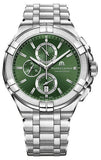Buy Shop Maurice Lacroix Aikon Chronograph Green Dial Silver Steel Strap Watch For Men - AI1018-SS002-630-1 USA Online