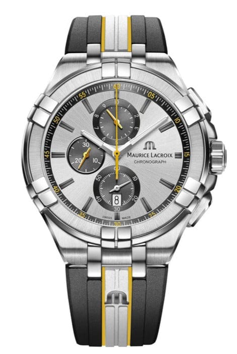 Buy Shop Maurice Lacroix Aikon Chronograph King of the Court Limited Edition Silver Dial Grey Rubber Strap Watch for Men - AI1018-TT030-130-K USA Online