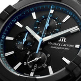 Buy Shop Maurice Lacroix Aikon Chronograph Limited Edition Black Dial Black Leather Strap Watch for Men - AI1018-PVB01-337-1 USA Online