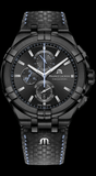 Buy Shop Maurice Lacroix Aikon Chronograph Limited Edition Black Dial Black Leather Strap Watch for Men - AI1018-PVB01-337-1 USA Online