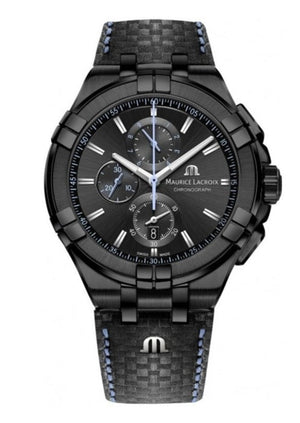Buy Shop Maurice Lacroix Aikon Chronograph Limited Edition Black Dial Black Leather Strap Watch for Men - AI1018-PVB01-337-1 USA Online