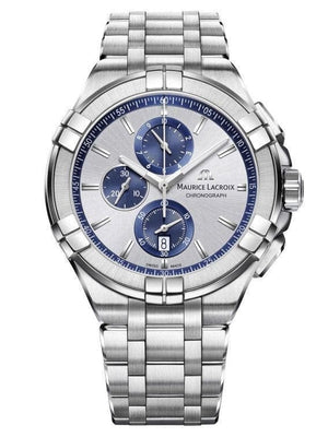 Buy Shop Maurice Lacroix Aikon Chronograph Silver Dial Silver Steel Strap Watch for Men - AI1018-SS002-131-1 USA Online