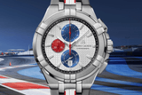 Buy Shop Maurice Lacroix Aikon Chronograph Special Edition Mahindra Racing Silver Dial Grey Rubber Strap Watch for Men - AI1018-TT031-130-2 USA Online