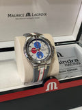 Buy Shop Maurice Lacroix Aikon Chronograph Special Edition Mahindra Racing Silver Dial Grey Rubber Strap Watch for Men - AI1018-TT031-130-2 USA Online