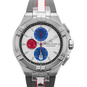 Buy Shop Maurice Lacroix Aikon Chronograph Special Edition Mahindra Racing Silver Dial Grey Rubber Strap Watch for Men - AI1018-TT031-130-2 USA Online