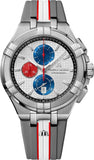 Buy Shop Maurice Lacroix Aikon Chronograph Special Edition Mahindra Racing Silver Dial Grey Rubber Strap Watch for Men - AI1018-TT031-130-2 USA Online