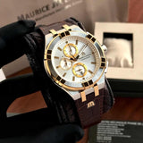 Buy Shop Maurice Lacroix Aikon Chronograph White Dial Brown Leather Strap Watch For Men - AI1018-PVY11-132-1 USA Online
