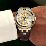 Buy Shop Maurice Lacroix Aikon Chronograph White Dial Brown Leather Strap Watch For Men - AI1018-PVY11-132-1 USA Online