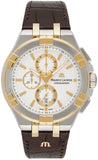 Buy Shop Maurice Lacroix Aikon Chronograph White Dial Brown Leather Strap Watch For Men - AI1018-PVY11-132-1 USA Online