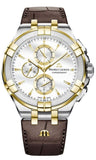 Buy Shop Maurice Lacroix Aikon Chronograph White Dial Brown Leather Strap Watch For Men - AI1018-PVY11-132-1 USA Online