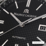 Buy Shop Maurice Lacroix Aikon Date Automatic Black Dial Black Leather Strap Watch For Men - AI6008-SS001-330-1 USA Online