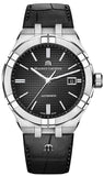 Buy Shop Maurice Lacroix Aikon Date Automatic Black Dial Black Leather Strap Watch For Men - AI6008-SS001-330-1 USA Online