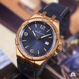 Buy Shop Maurice Lacroix Aikon Date Limited Edition Blue Dial Blue Leather Strap Watch For Men - AI1028-BRZ01-420-1 USA Online