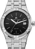 Buy Shop Maurice Lacroix Aikon Date Quartz Black Dial Silver Steel Strap Watch for Men - AI1108-SS002-330-1 USA Online