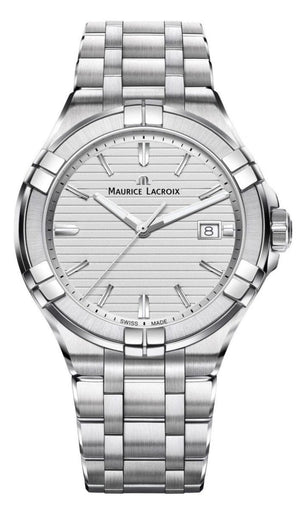 Buy Shop Maurice Lacroix Aikon Date White Dial Silver Steel Strap Watch for Men - AI1008-SS002-131-1 USA Online