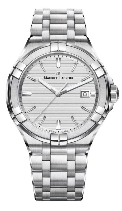 Buy Shop Maurice Lacroix Aikon Date White Dial Silver Steel Strap Watch for Men - AI1008-SS002-131-1 USA Online