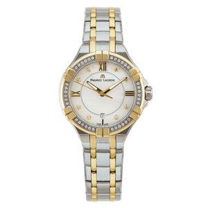 Buy Shop Maurice Lacroix Aikon Diamonds Mother of Pearl Dial Two Tone Steel Strap Watch for Women - A11006-DY503-171-1 USA Online