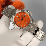 Buy Shop Maurice Lacroix Aikon Limited Edition Automatic Date Orange Dial Silver Steel Strap Watch For Men - AI6008-SS00F-530-1 USA Online