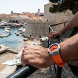 Buy Shop Maurice Lacroix Aikon Limited Edition Automatic Date Orange Dial Silver Steel Strap Watch For Men - AI6008-SS00F-530-1 USA Online