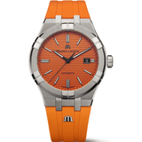 Buy Shop Maurice Lacroix Aikon Limited Edition Automatic Date Orange Dial Silver Steel Strap Watch For Men - AI6008-SS00F-530-1 USA Online