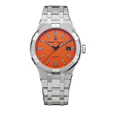 Buy Shop Maurice Lacroix Aikon Limited Edition Automatic Date Orange Dial Silver Steel Strap Watch For Men - AI6008-SS00F-530-1 USA Online