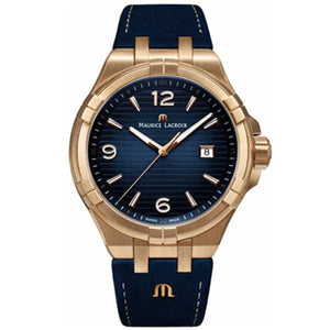 Buy Shop Maurice Lacroix Aikon Limited Edition Blue Dial Blue Leather Strap Watch For Men - AI6008-BRZ01-420-1 USA Online