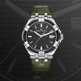 Buy Shop Maurice Lacroix Aikon Quartz Black Dial Green Crocodile Leather Strap Watch for Men - AI1008-PVB21-330-1 USA Online