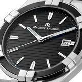 Buy Shop Maurice Lacroix Aikon Quartz Black Dial Green Crocodile Leather Strap Watch for Men - AI1008-PVB21-330-1 USA Online