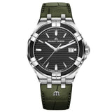 Buy Shop Maurice Lacroix Aikon Quartz Black Dial Green Crocodile Leather Strap Watch for Men - AI1008-PVB21-330-1 USA Online