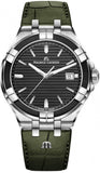 Buy Shop Maurice Lacroix Aikon Quartz Black Dial Green Crocodile Leather Strap Watch for Men - AI1008-PVB21-330-1 USA Online