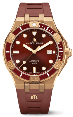 Buy Shop Maurice Lacroix Aikon Venturer Asia Special Edition Red Dial Red Rubber Strap Watch For Men - AI6058-BRZ6B-530-6 USA Online