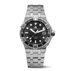 Buy Shop Maurice Lacroix Aikon Venturer Automatic Black Dial Silver Steel Strap Watch For Men - AI6057-SSL22-330-1 USA Online