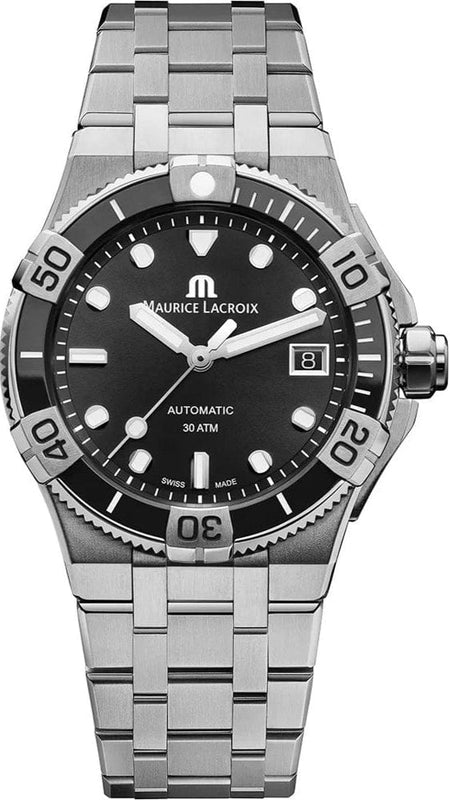 Buy Shop Maurice Lacroix Aikon Venturer Automatic Black Dial Silver Steel Strap Watch For Men - AI6057-SSL22-330-1 USA Online