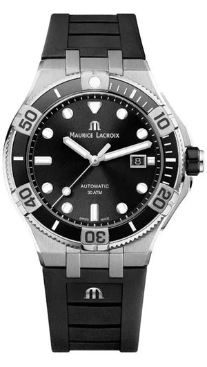 Buy Shop Maurice Lacroix Aikon Venturer Black Dial Black Rubber Strap Watch for Men - AI6058-SS001-330-1 USA Online