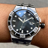 Buy Shop Maurice Lacroix Aikon Venturer Black Dial Silver Steel Strap Watch for Men - AI6058-SS002-330-1 USA Online