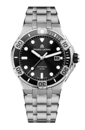 Buy Shop Maurice Lacroix Aikon Venturer Black Dial Silver Steel Strap Watch for Men - AI6058-SS002-330-1 USA Online