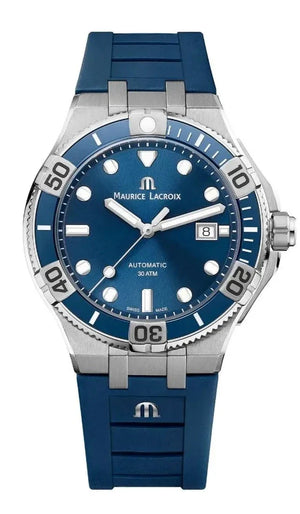 Buy Shop Maurice Lacroix Aikon Venturer Blue Dial Blue Rubber Strap Watch for Men - AI6058-SS001-430-1 USA Online