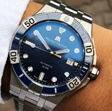 Buy Shop Maurice Lacroix Aikon Venturer Blue Dial Silver Steel Strap Watch for Men - AI6058-SS002-430-1 USA Online