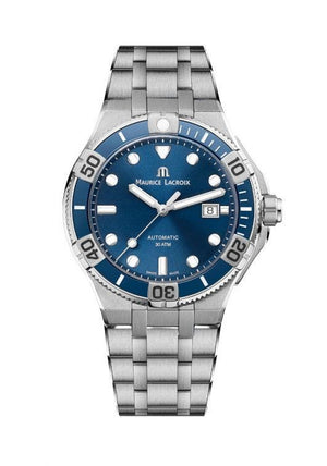 Buy Shop Maurice Lacroix Aikon Venturer Blue Dial Silver Steel Strap Watch for Men - AI6058-SS002-430-1 USA Online
