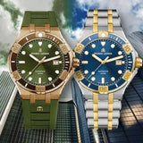 Buy Shop Maurice Lacroix Aikon Venturer Bronze Dial Green Rubber Strap Watch For Men - AI6058-BRZ01-630-1 USA Online