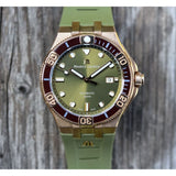 Buy Shop Maurice Lacroix Aikon Venturer Bronze Dial Green Rubber Strap Watch For Men - AI6058-BRZ01-630-1 USA Online