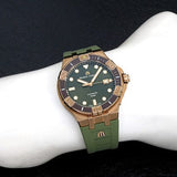 Buy Shop Maurice Lacroix Aikon Venturer Bronze Dial Green Rubber Strap Watch For Men - AI6058-BRZ01-630-1 USA Online