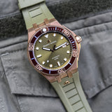 Buy Shop Maurice Lacroix Aikon Venturer Bronze Dial Green Rubber Strap Watch For Men - AI6058-BRZ01-630-1 USA Online