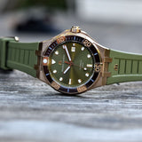 Buy Shop Maurice Lacroix Aikon Venturer Bronze Dial Green Rubber Strap Watch For Men - AI6058-BRZ01-630-1 USA Online