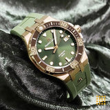 Buy Shop Maurice Lacroix Aikon Venturer Bronze Dial Green Rubber Strap Watch For Men - AI6058-BRZ01-630-1 USA Online