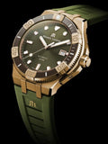 Buy Shop Maurice Lacroix Aikon Venturer Bronze Dial Green Rubber Strap Watch For Men - AI6058-BRZ01-630-1 USA Online