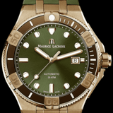 Buy Shop Maurice Lacroix Aikon Venturer Bronze Dial Green Rubber Strap Watch For Men - AI6058-BRZ01-630-1 USA Online