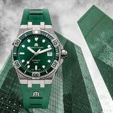 Buy Shop Maurice Lacroix Aikon Venturer Green Dial Green Rubber Strap Watch for Men - AI6057-SSL50-630-5 USA Online